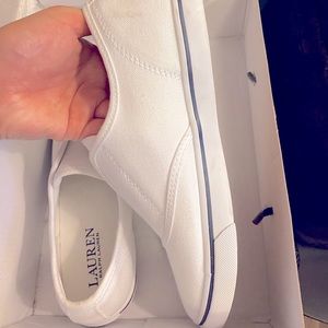 Ralph Lauren size 8 Slip on white shoes
